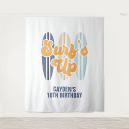 Tapete De Parede Banner de Aniversário Praia de Surfboard Surf's Up