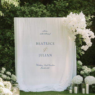 Tapete De Parede Banner de boas-vindas do Casamento Branco Mínimo A