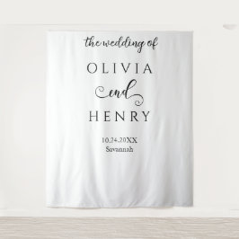 Tapete De Parede Banner de Casamento Branco Elegante Minimalista