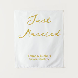 Tapete De Parede Banner de Casamento Personalizado Cerimônia Branco