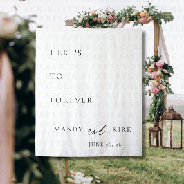 Tapete De Parede Banner de Fundo de Casamento Aqui está para Sempre