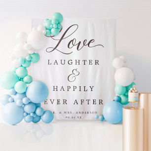 Tapete De Parede Banner de Fundo de Casamento Felizes para Sempre
