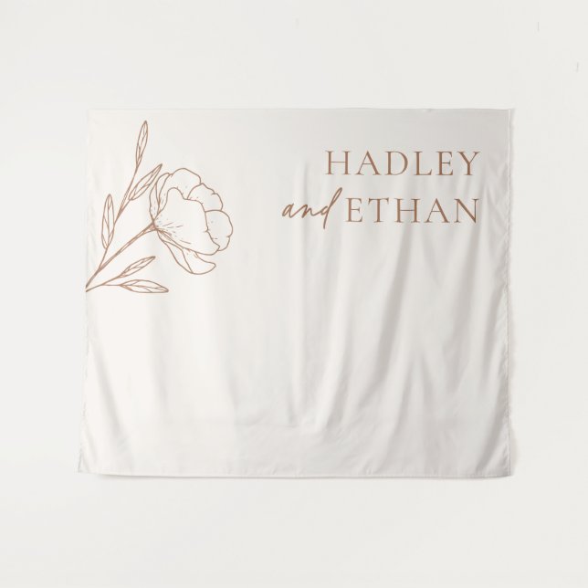 Tapete De Parede Banner de Plano de Casamento Minimalista (Frente (Horizontal))