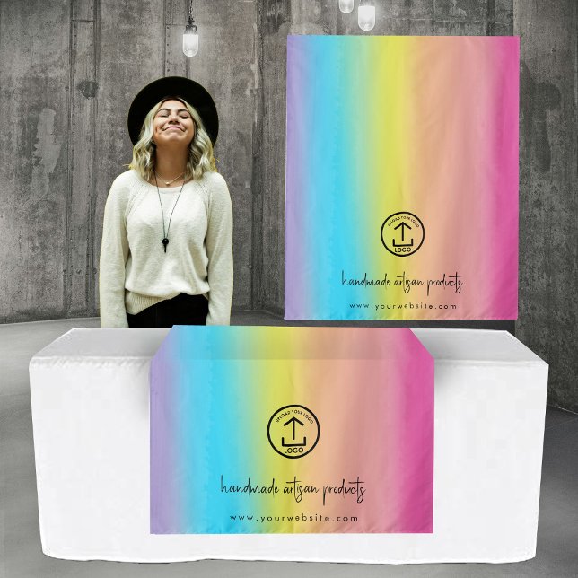 Tapete De Parede Banner Mesa do logotipo comercial personalizado Ba (Custom Business Logo Table Runner Banner Rainbow Tapestry)