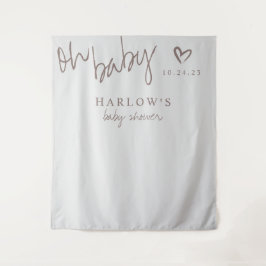 Tapete De Parede Banner moderno de Chá de fraldas neutro de sexo in