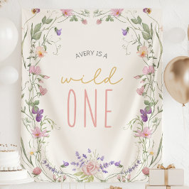 Tapete De Parede Banner Personalizado de Aniversário Wild One 1º An