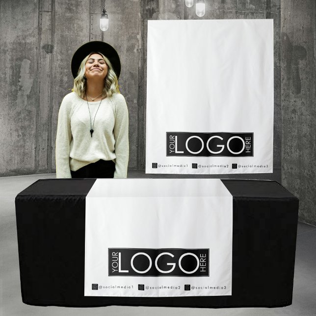 Tapete De Parede Banner Personalizado do Executador de Mesas para B (Custom Table Runner Banner for Events White Tapestry)