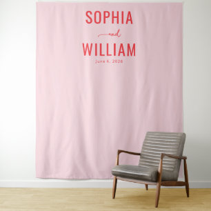 Tapete De Parede Banner Tipográfico Rosa Elegante