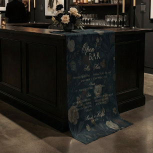 Tapete De Parede Bar Aberto e Bebida de Assinatura Casamento Floral
