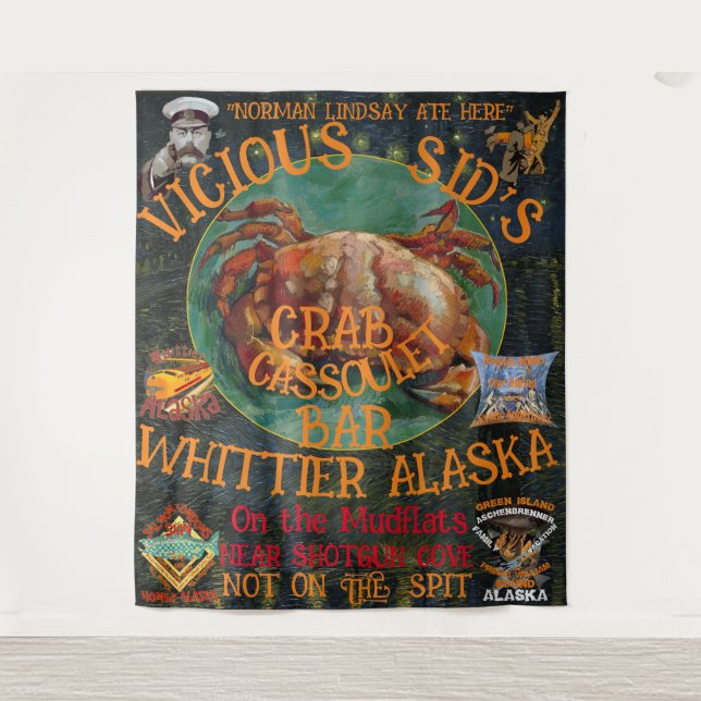 TAPETE DE PAREDE BAR DE CASSOULET DO VICIOUS SID WHITTIER ALASKA (Frente)