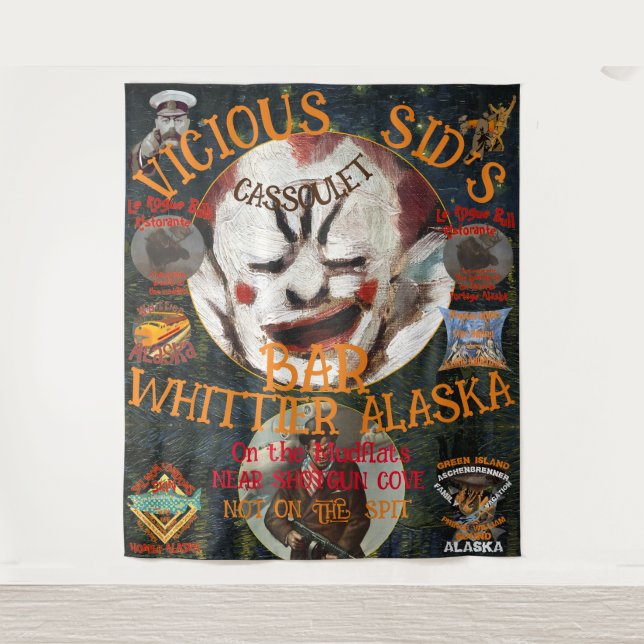 TAPETE DE PAREDE BAR DE CASSOULET DO VICIOUS SID WHITTIER ALASKA (Frente)
