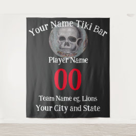 Tapete De Parede Bar do Tiki nome da cidade estado slogan Camiseta