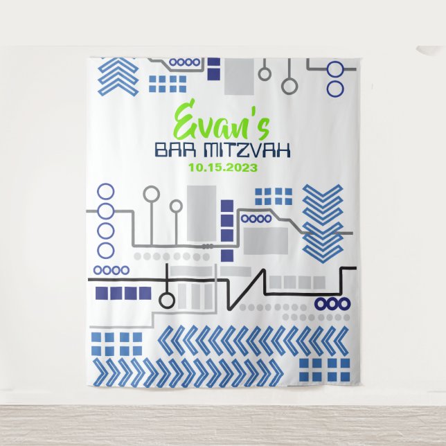 Tapete De Parede Bar Mitzvah DIGITAL Foto Booth Festa Fundo (Frente)