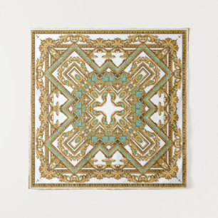 Tapete De Parede Barroco ouro elegante, design ornamental.