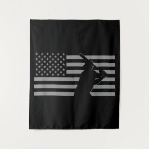 Tapete De Parede Baseball Americano Flag Baseball