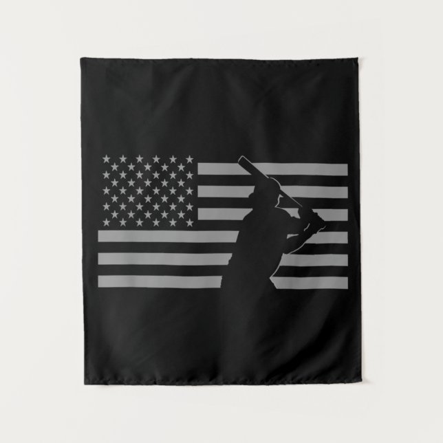 Tapete De Parede Baseball Americano Flag Baseball (Frente)