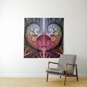 Tapete De Parede Batimento cardíaco, Arte fractal abstrata surreal 