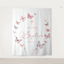 Batismo da borboleta rosa macia elegante