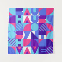 Bauhaus Synthwave #3 (azul-rosa) — abstrato poster