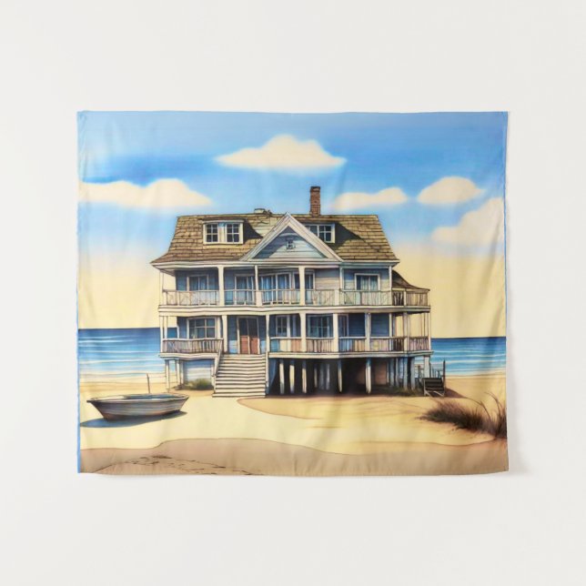 Tapete De Parede Beach House na areia (Frente (Horizontal))
