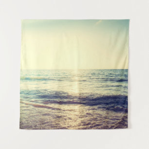 Tapete De Parede Beautiful Sunset with sea and beach - Vintage and