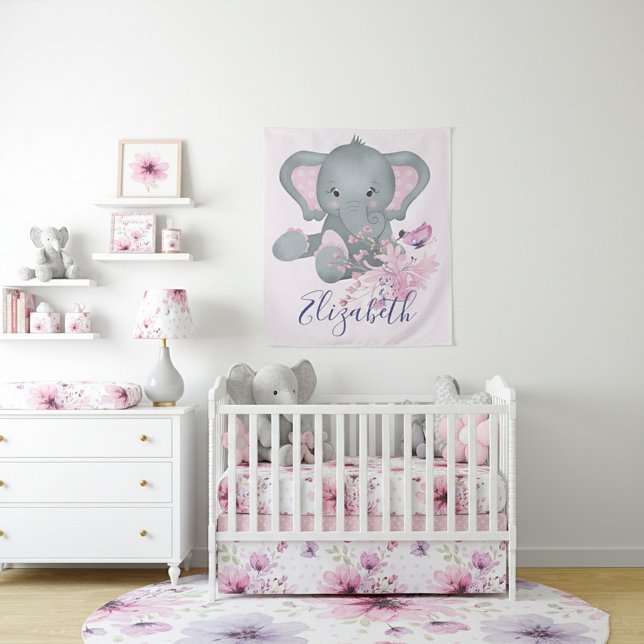 Tapete De Parede Bebê elefante aquarela fofa  (Criador carregado)