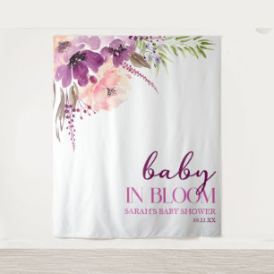 Tapete De Parede Bebê Floral Violeta Roxo Em Chá de fraldas De Sang