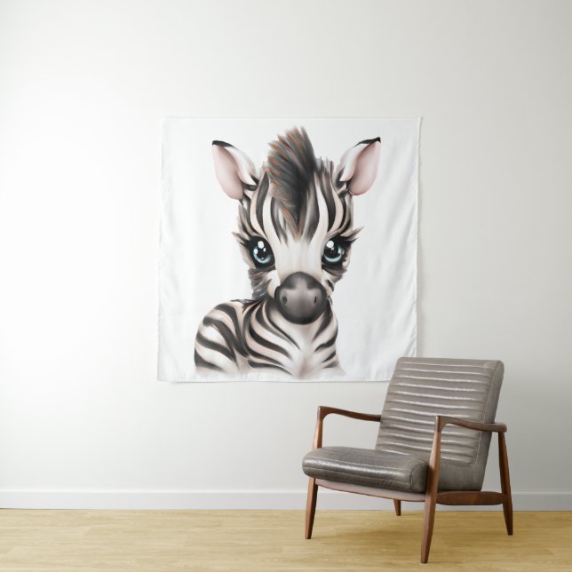 Tapete De Parede Bebê Zebra Adorável (In Situ)