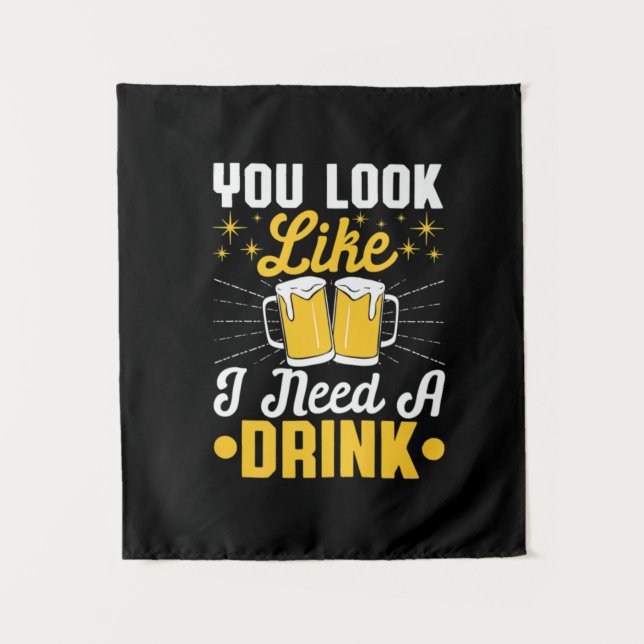 Tapete De Parede Bebedor de Cerveja Eu Preciso de uma Bebida Cervej (Frente)