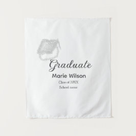 Tapete De Parede beca de purpurina preta de formatura adicionar nom