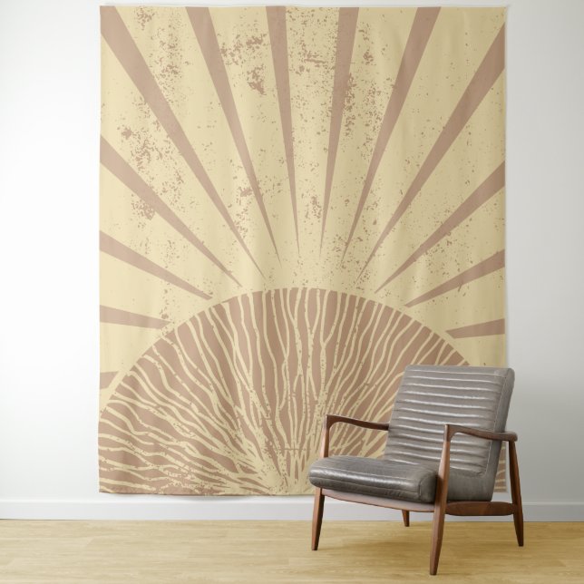 Tapete De Parede Beige Pink Elegante Simple Boho Sunset (In Situ)