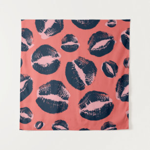 Tapete De Parede Beijo Leopard: Impressão de Moda Lipstick