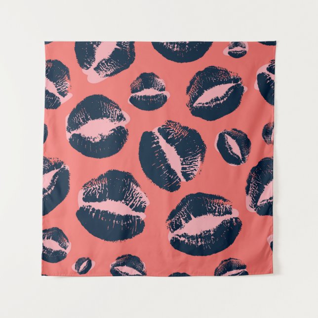 Tapete De Parede Beijo Leopard: Impressão de Moda Lipstick (Frente)