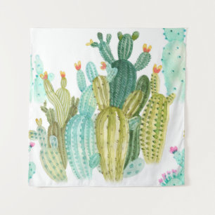 Tapete De Parede Bela vintagem cactos, suculentos, cactus bloomi