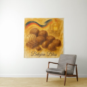 Tapete De Parede Belga Bliss-Elegante Belga Chocolate Watercolor