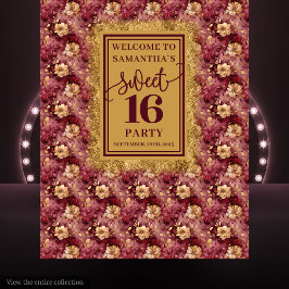 Tapete De Parede Belo Decor Dourado de Dezesseis Burgundy