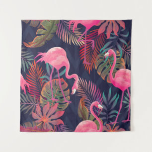 Tapete De Parede Belo padrão tropical sem costura com flam rosa