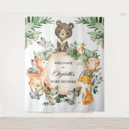 Tapete De Parede Bem-vindo à Floresta Caprichosa de Animais Bebês