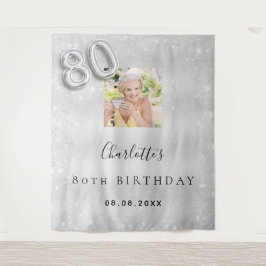 Tapete De Parede bem-vindo ao aniversário de 80 anos com glitter de
