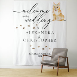 Tapete De Parede Bem-vindo ao Corgi Dog do casamento