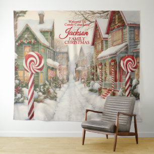 Tapete De Parede Bem-vindo ao Plano de Natal do Candy Cane Lane