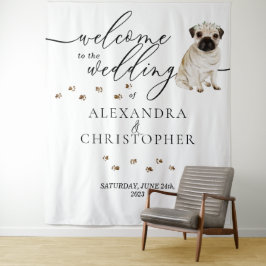 Tapete De Parede Bem-vindo ao Pug Dog de casamento