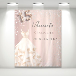 Tapete De Parede Bem-vindo ao vestido de glitter prateado dourado r