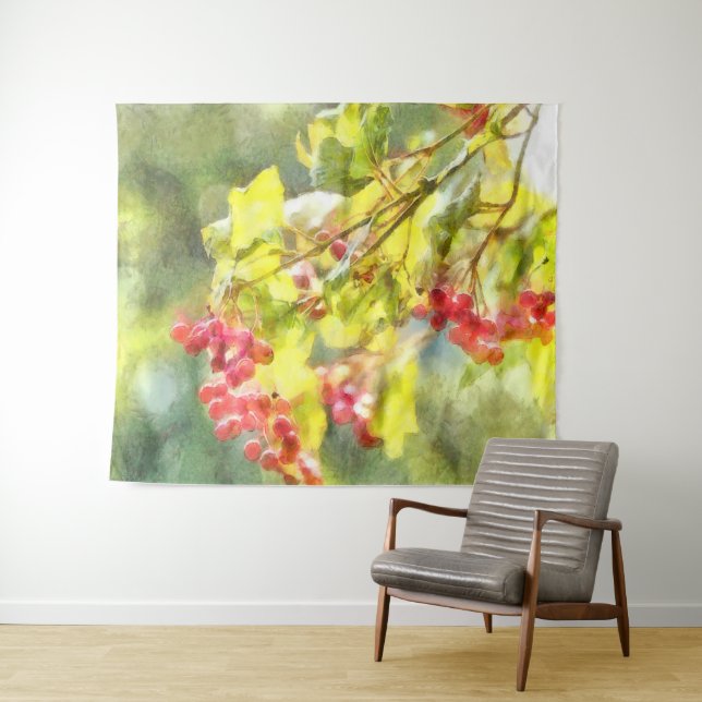 Tapete De Parede Berries Watercolor (In Situ (Horizontal))