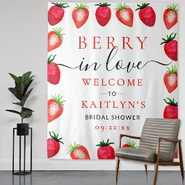 Tapete De Parede Berry In Love Strawberry Chá de panela Backdrop