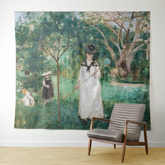 Tapete De Parede Berthe Morisot - A Caça À Borboleta (In Situ (Horizontal))