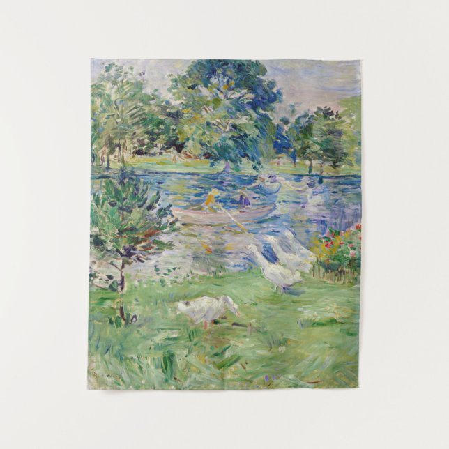 Tapete De Parede Berthe Morisot - Rapariga num Barco com Gansos (Frente)