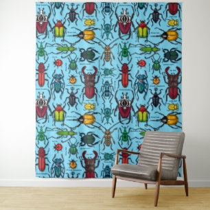 Tapete De Parede Besouros em azul