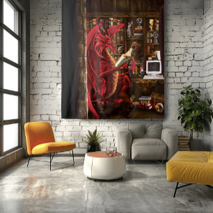 Tapete De Parede Biblioteca Podcast Dragon