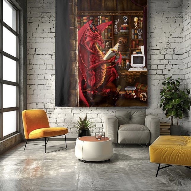 Tapete De Parede Biblioteca Podcast Dragon (Criador carregado)